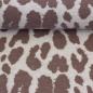 Preview: Jacquard-Jersey Ottoman Emily mit braunem Leo auf Naturweiß